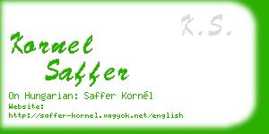 kornel saffer business card